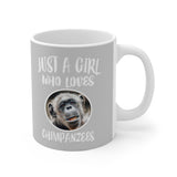 Just A Girl Who Loves Chimpanzees Tee Coffee Mug, Chimpanzee Lover Gift, Chimpanzee Animal Mug Image 2