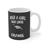 Just A Girl Who Loves Cranes Tee Coffee Mug, Crane Lover Gift, Crane Bird Animal Mug Image 2