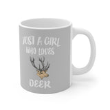 Just A Girl Who Loves Deer Tee Coffee Mug, Deer Lover Gift, Deer Animal Mug Image 2