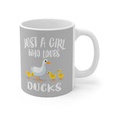 Just A Girl Who Loves Ducks Tee Coffee Mug, Duck Lover Gift, Duck Animal Mug Image 2