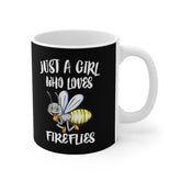 Just A Girl Who Loves Fireflies Tee Coffee Mug, Firefly Lover Gift, Firefly Animal Mug Image 1