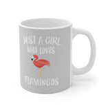 Just A Girl Who Loves Flamingos Tee Coffee Mug, Flamingo Lover Gift, Flamingo Animal Mug Image 2