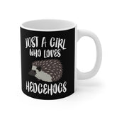 Just A Girl Who Loves Hedgehogs Tee Coffee Mug, Hedgehog Lover Gift, Hedgehog Animal Mug Image 1