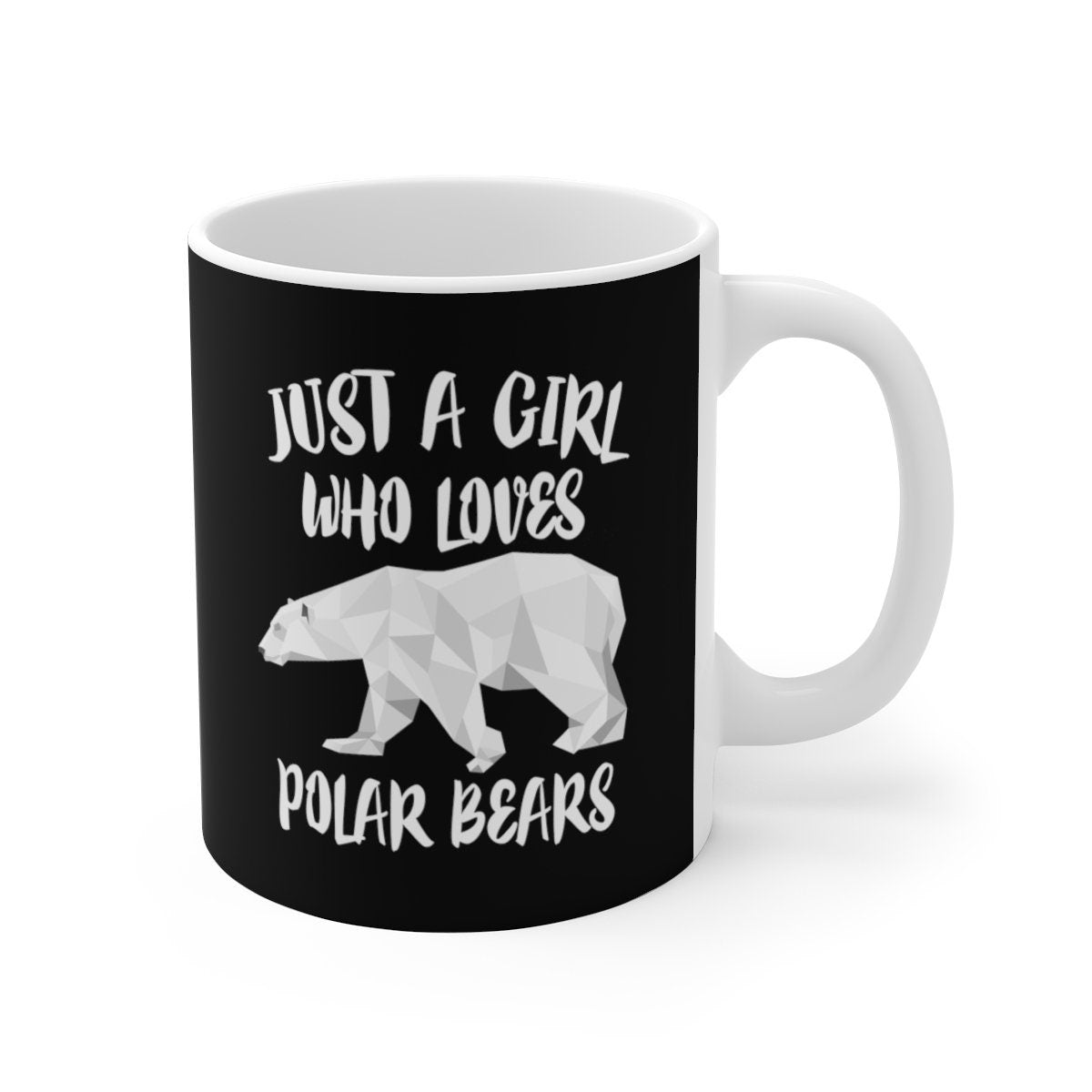 Just A Girl Who Loves Polar Bears Tee Coffee Mug, Polar Bear Lover Gift, Polar Bear Animal Mug Image 1