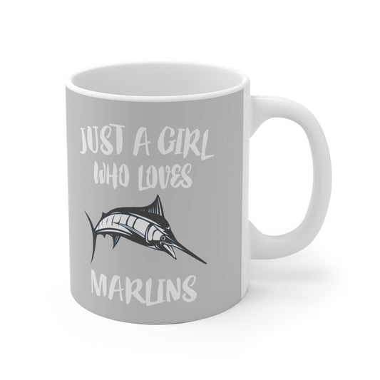 Just A Girl Who Loves Marlins Coffee Mug - marlin print design