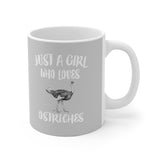 Just A Girl Who Loves Ostriches Tee Coffee Mug, Ostrich Lover Gift, Ostrich Animal Mug Image 2