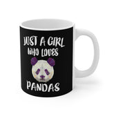 Just A Girl Who Loves Pandas Tee Coffee Mug, Panda Lover Gift, Panda Animal Mug Image 1