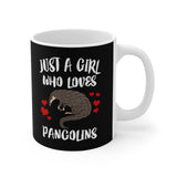 Just A Girl Who Loves Pangolins Tee Coffee Mug, Pangolin Lover Gift, Pangolin Animal Mug Image 1
