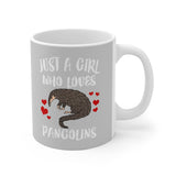 Just A Girl Who Loves Pangolins Tee Coffee Mug, Pangolin Lover Gift, Pangolin Animal Mug Image 2