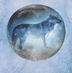 Moon Wolf Howling T-Shirt - wolf and moon print design