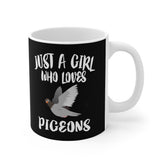 Just A Girl Who Loves Pigeons Bird Tee Coffee Mug, Pigeon Lover Gift, Birding Animal Mug Image 1