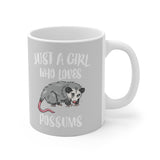 Just A Girl Who Loves Possums Tee Coffee Mug, Possum Lover Gift, Possum Animal Mug Image 2