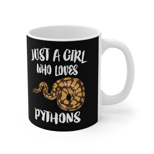 Just A Girl Who Loves Pythons Coffee Mug - python print design