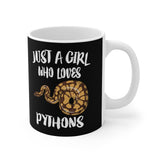 Just A Girl Who Loves Pythons Snake Tee Coffee Mug, Python Lover Gift, Python Animal Mug Image 1