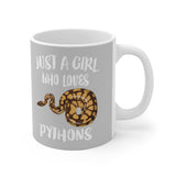 Just A Girl Who Loves Pythons Snake Tee Coffee Mug, Python Lover Gift, Python Animal Mug Image 2