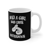 Just A Girl Who Loves Rattlesnakes Snake Tee Coffee Mug, Rattlesnake Lover Gift, Snake Animal Mug Image 1