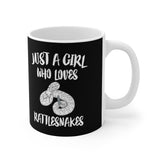 Just A Girl Who Loves Rattlesnakes Snake Tee Coffee Mug, Rattlesnake Lover Gift, Snake Animal Mug Image 1