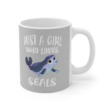 Just A Girl Who Loves Seals Tee Coffee Mug, Seal Lover Gift, Seal Animal Mug Image 2
