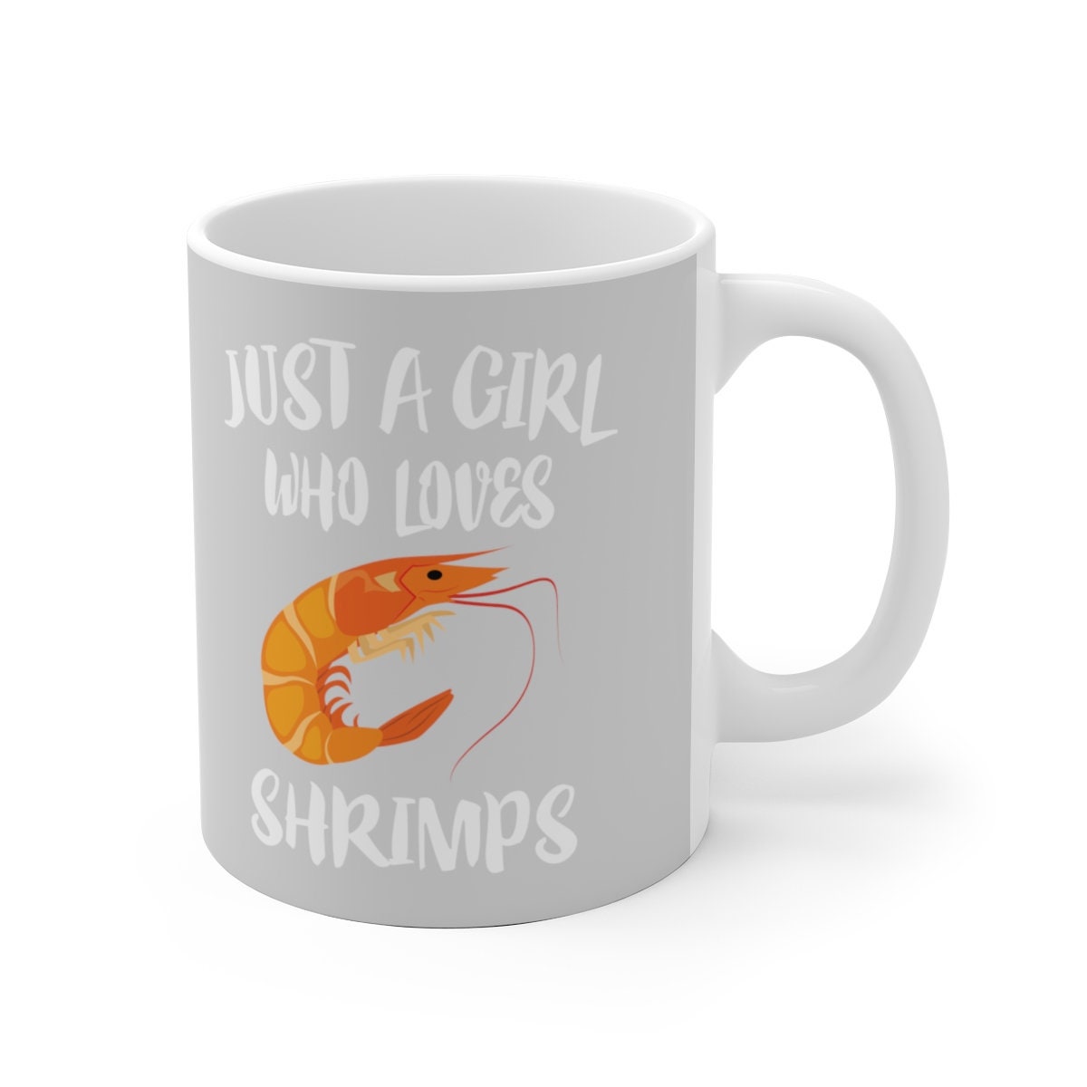 Shrimp Coffee Mug for Girls - shrimp print ceramic mug