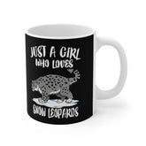 Just A Girl Who Loves Snow Leopards Tee Coffee Mug, Snow Leopard Lover Gift, Snow Leopard Animal Mug Image 1