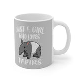 Just A Girl Who Loves Tapirs Tee Coffee Mug, Tapir Lover Gift, Tapir Animal Mug Image 1