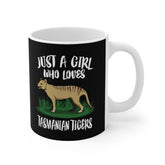 Just A Girl Who Loves Tasmanian Tigers Tee Coffee Mug, Tasmanian Tiger Lover Gift, Tasmanian Tiger Animal Mug Image 1