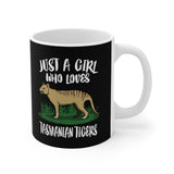 Just A Girl Who Loves Tasmanian Tigers Tee Coffee Mug, Tasmanian Tiger Lover Gift, Tasmanian Tiger Animal Mug Image 1