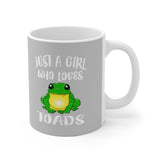 Just A Girl Who Loves Toads Tee Coffee Mug, Toad Lover Gift, Toad Animal Mug Image 2