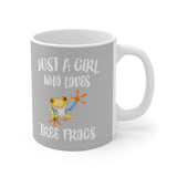 Just A Girl Who Loves Tree Frogs Tee Coffee Mug, Tree Frog Lover Gift, Tree Frog Animal Mug Image 2