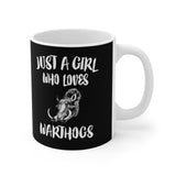 Just A Girl Who Loves Warthogs Tee Coffee Mug, Warthog Lover Gift, Warthog Animal Mug Image 2