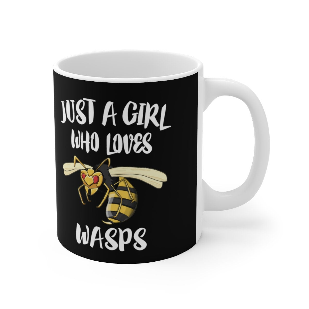 Just A Girl Who Loves Wasps Tee Coffee Mug, Wasp Lover Gift, Wasp Animal Mug Image 1
