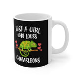 Just A Girl Who Loves Chameleons Lizard Tee Coffee Mug, Chameleon Lover Gift, Chameleon Animal Mug Image 1