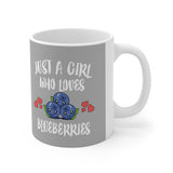 Just A Girl Who Loves Blueberries Fruit Tee Coffee Mug, Blueberry Lover Gift, Blueberry Animal Mug Image 2