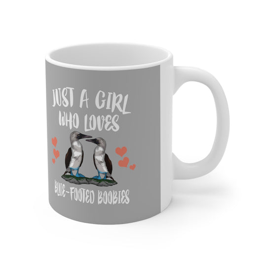 Just A Girl Who Loves Blue-Footed Boobies Coffee Mug - blue-footed booby print design