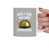 Just A Girl Who Loves Dimetrodons Dinosaur Tee Coffee Mug, Dimetrodons Lover Gift, Dimetrodons Animal Mug Image 1