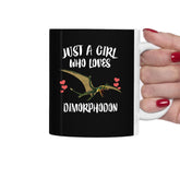 Just A Girl Who Loves Dimorphodon Dinosaur Tee Coffee Mug, Dimorphodon Lover Gift, Flying Dinosaur Animal Mug Image 1