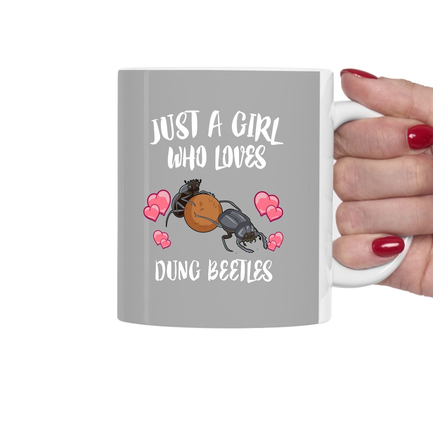 Just A Girl Who Loves Dung Beetles Tee Coffee Mug, Dung Beetle Lover Gift, Dung Beetle Animal Mug Image 1