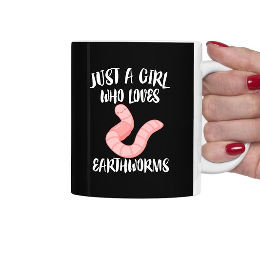 Just A Girl Who Loves Earthworms Coffee Mug - earthworm print design