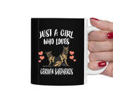Just A Girl Who Loves German Shepherds Dog Tea Coffee Mug, German Shepherd Lover Gift, Dog Animal Mug Image 2