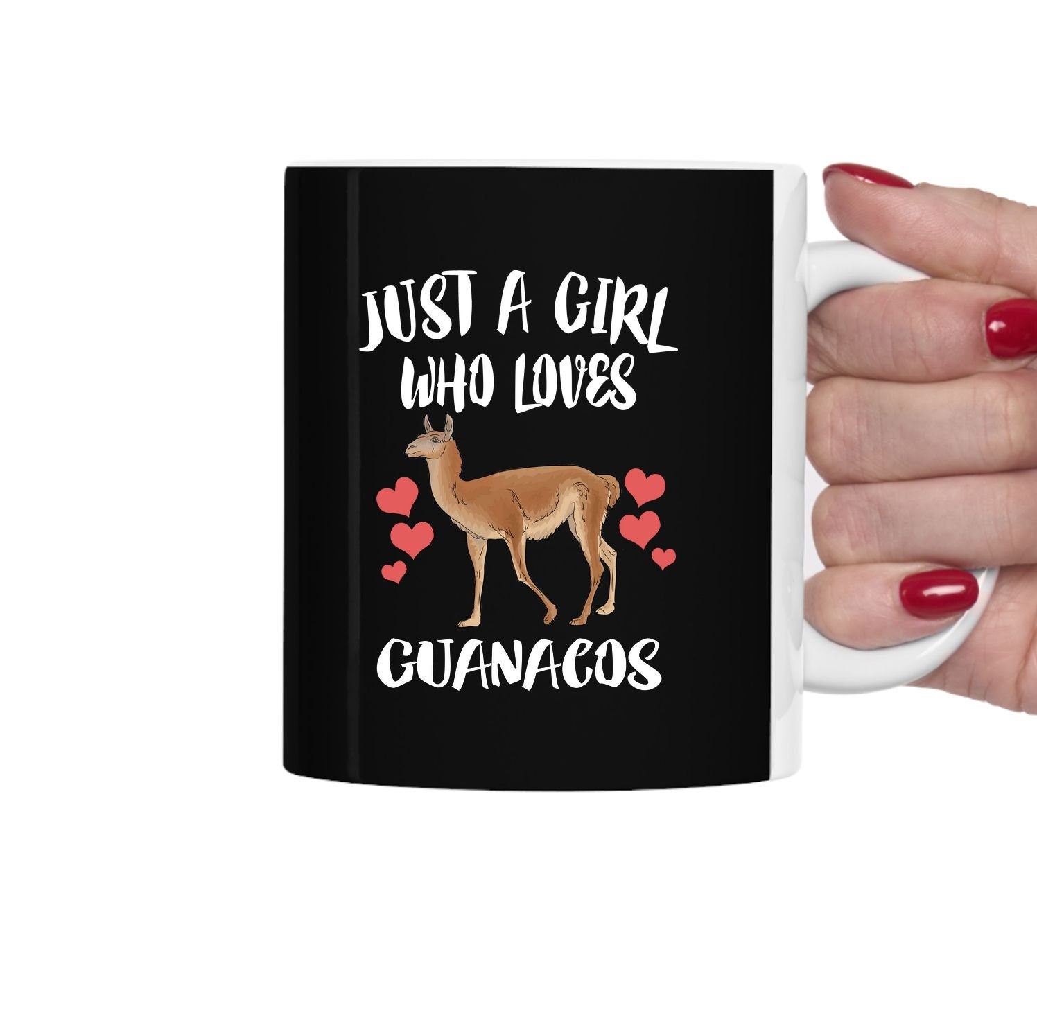 Just A Girl Who Loves Guanacos Tea Coffee Mug, Guanaco Lover Gift, Guanaco Animal Mug Image 1