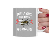 Just A Girl Who Loves Hornets Tee Coffee Mug, Hornet Lover Gift, Hornet Animal Mug Image 1