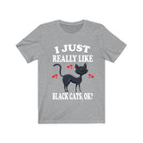 I Just Really Like Black Cats Ok Shirt, Cat Lover Shirt, Cat Mom Shirt, Funny Cat Gift, Boy Girl Shirt Image 1