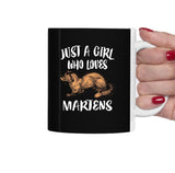 Just A Girl Who Loves Martens Tea Coffee Mug, Marten Lover Gift, Marten Animal Mug Image 2
