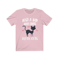 Just A Boy Who Loves Black Cats Shirt - black cat print design