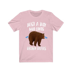 Just A Boy Who Loves Brown Bears Shirt - Brown Bear print design