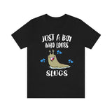 Just A Boy Who Loves Slugs Shirt, Slug Lover Shirt, Snail Gift, Animal Lover Adult Toddler Infant Kids Gift T-Shirt Image 2