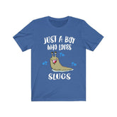 Just A Boy Who Loves Slugs Shirt, Slug Lover Shirt, Snail Gift, Animal Lover Adult Toddler Infant Kids Gift T-Shirt Image 1