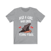 Just A Girl Who Loves Flying Foxes Bats Shirt, Bat Lover Shirt, Bat Shirt, Flying Fox Bat Gift, Animal Adult Kids T-Shirt Image 1