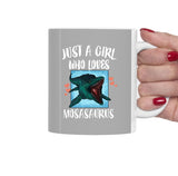 Just A Girl Who Loves Mosasaurus Dinosaur Tea Coffee Mug, Mosasaurus Lover Gift, Mosasaurus Animal Mug Image 2
