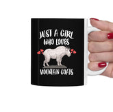 Just A Girl Who Loves Mountain Goats Tea Coffee Mug, Mountain Goat Lover Gift, Goat Animal Mug Image 1